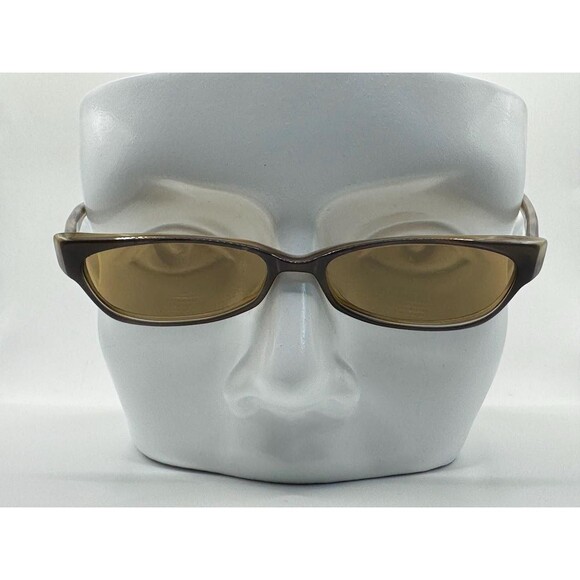Vintage Y2K Sunglasses | NOS | Narrow Rectangle Frame | Brown Mono | Mini Specs - Picture 2 of 10